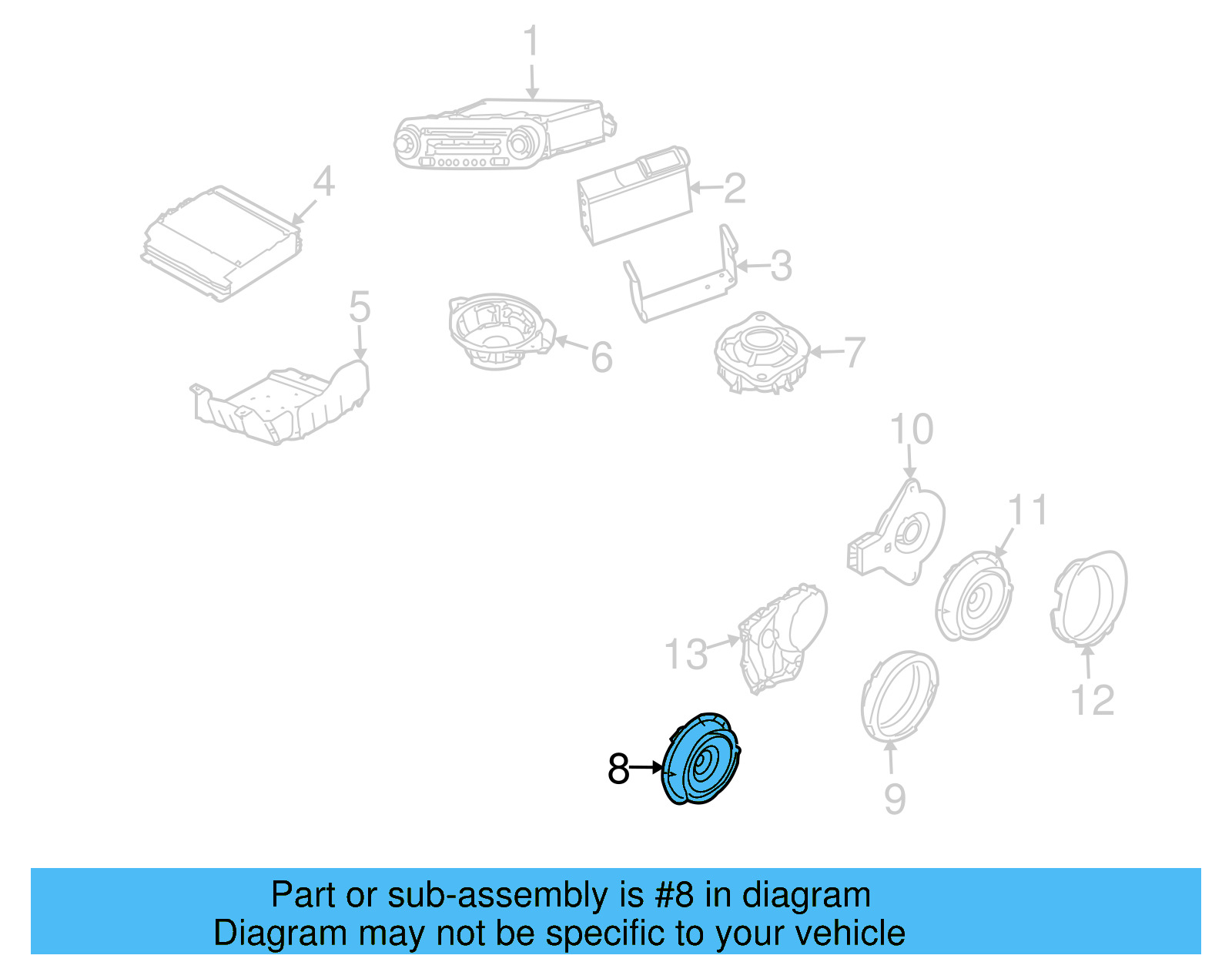 Front Dr Speaker 1Y0-035-411-M - View 2