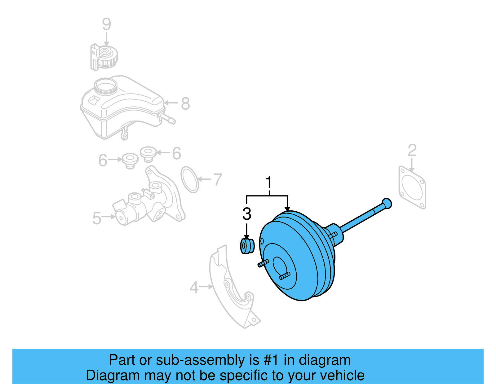 Power Brake Booster 1K1-614-106-AA - View 11