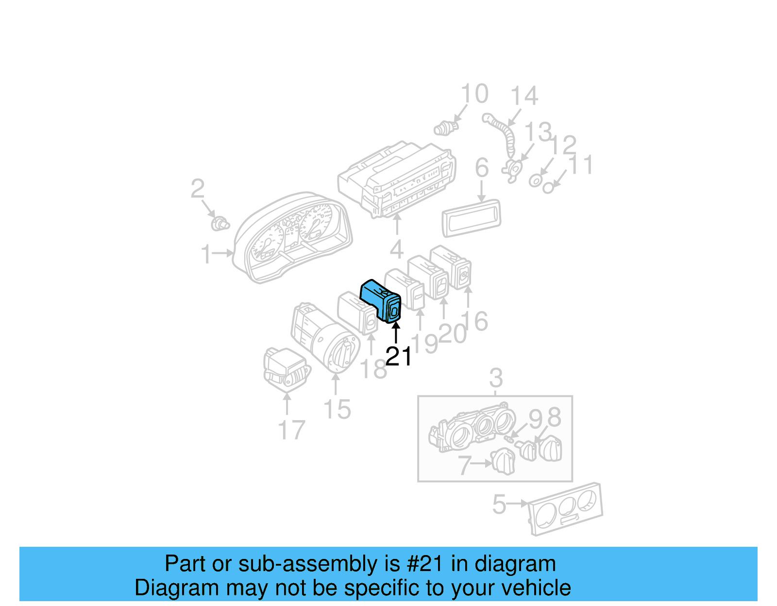 Seat Heat Switch 3B0-963-563-C-01C - View 7