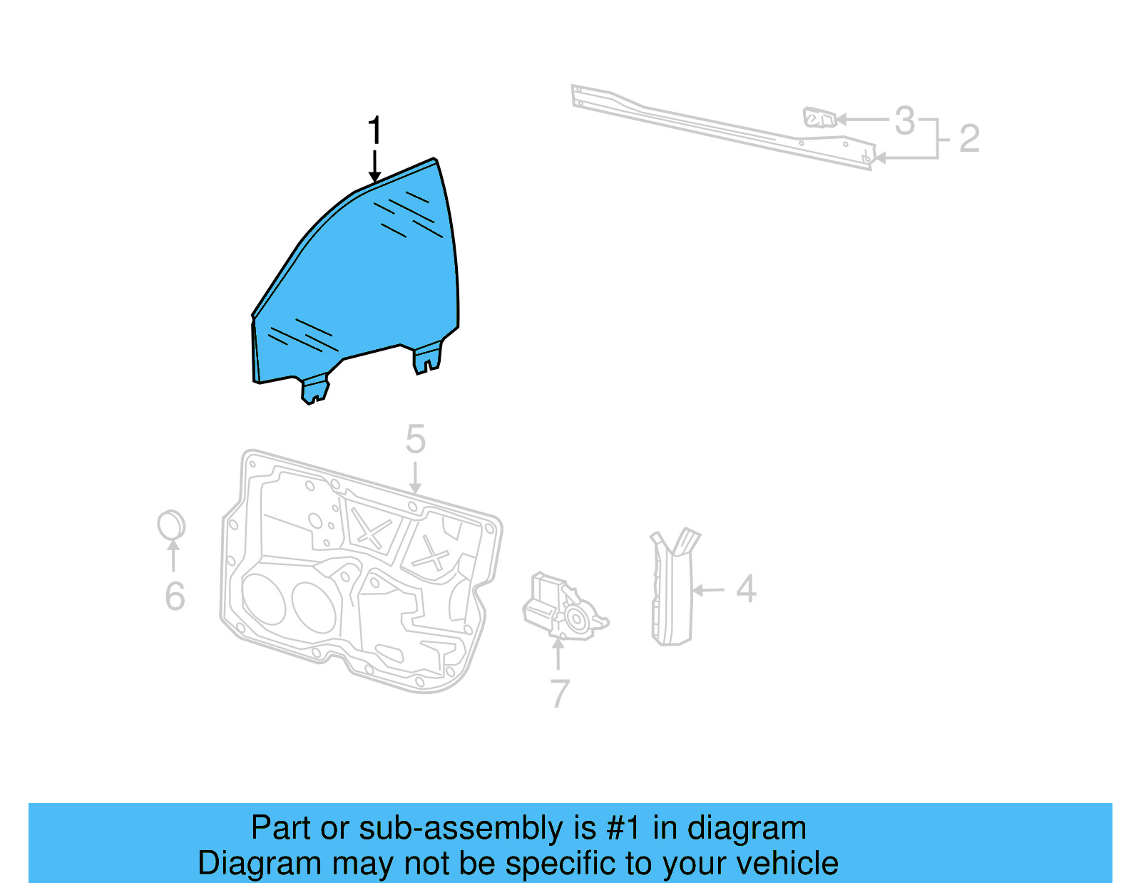 Door Glass 3D4-845-021-K - View 4