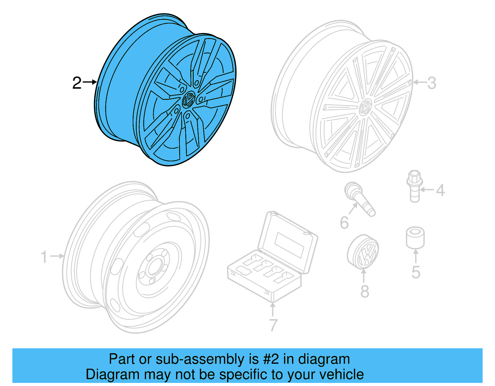 Wheel, Alloy 5G0-601-025-BT-FZZ - View 22