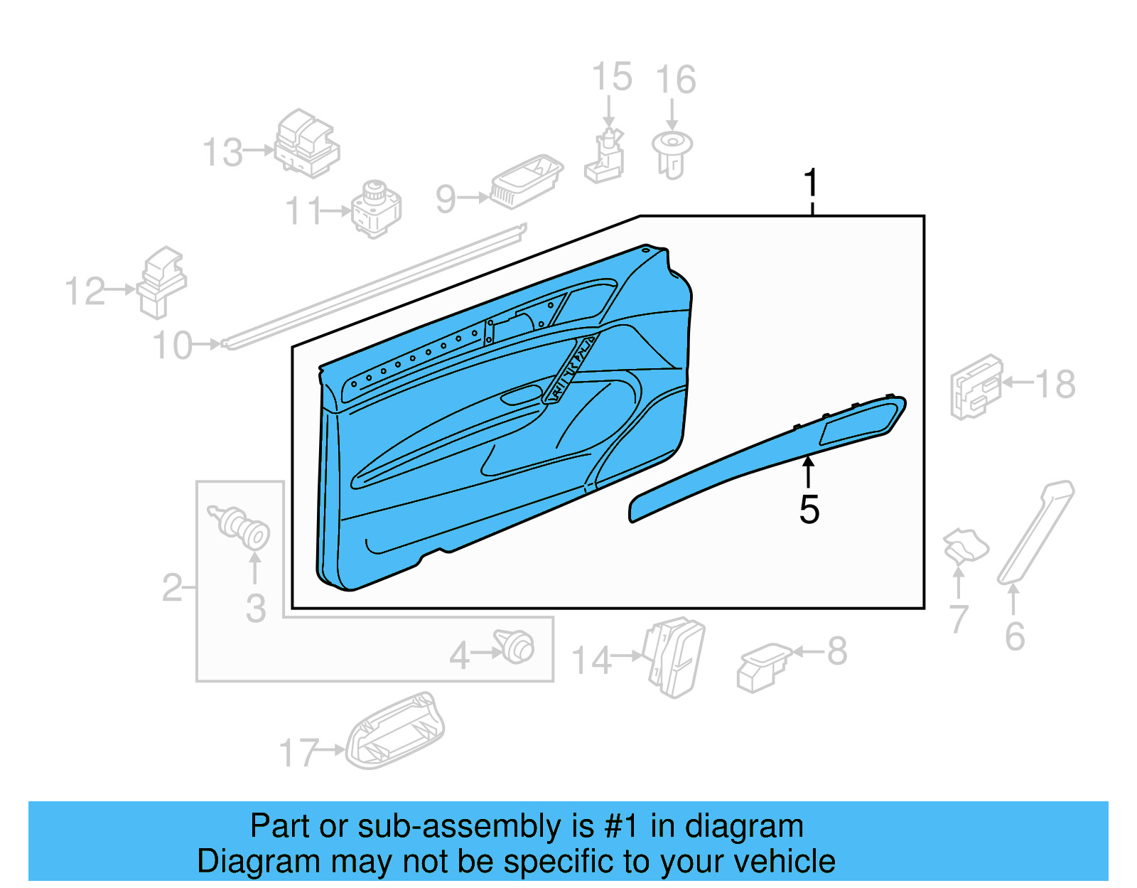 Door Trim Panel 5GM-867-011-AA-AXY - View 3