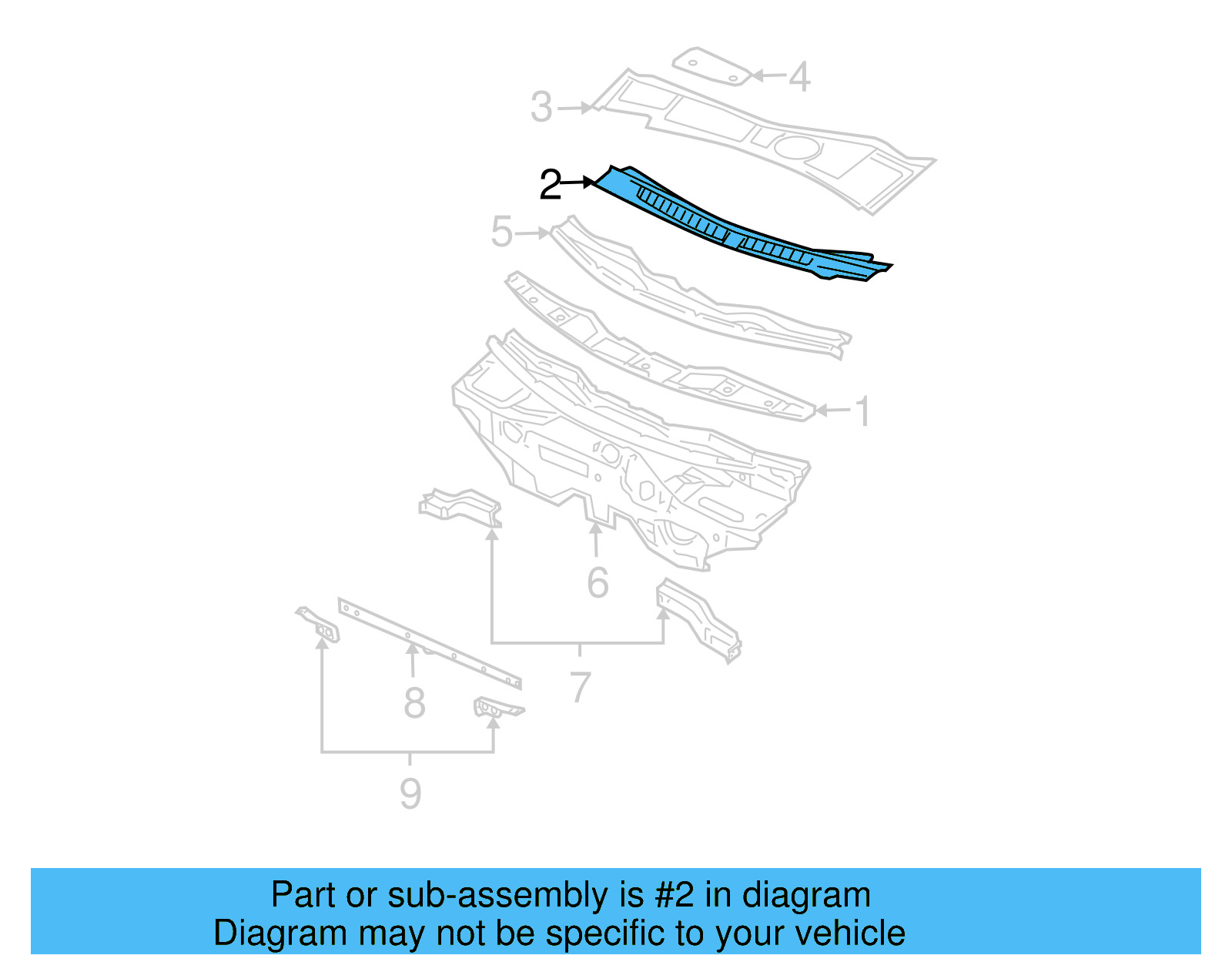 Water Deflector 3B1-819-415-E-B41 - View 3