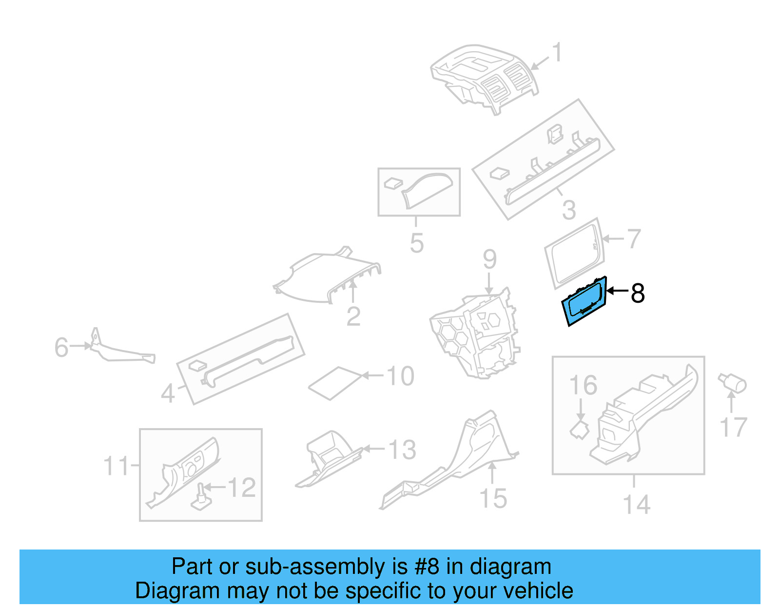 Instrument Panel Bezel 5K0-858-069-P-1QB - View 17