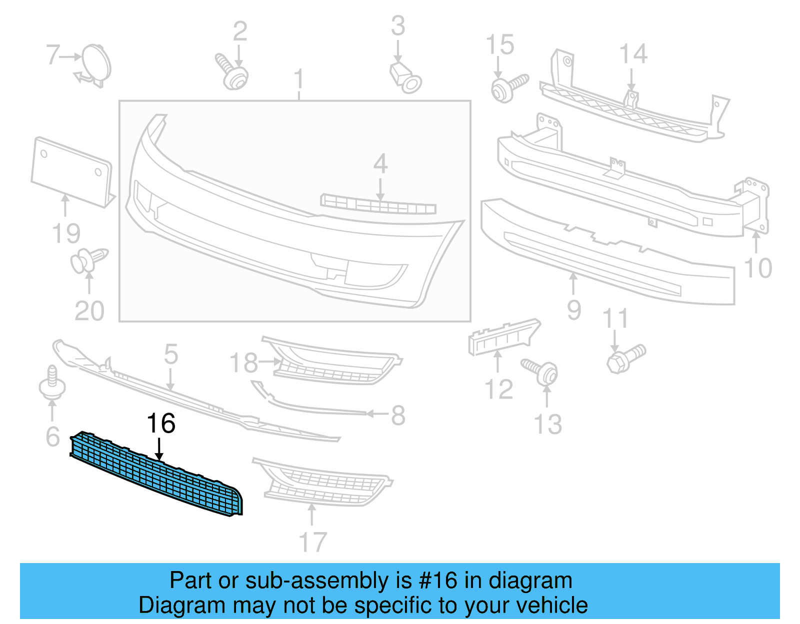 Lower Grille 561-853-677-9B9 - View 5