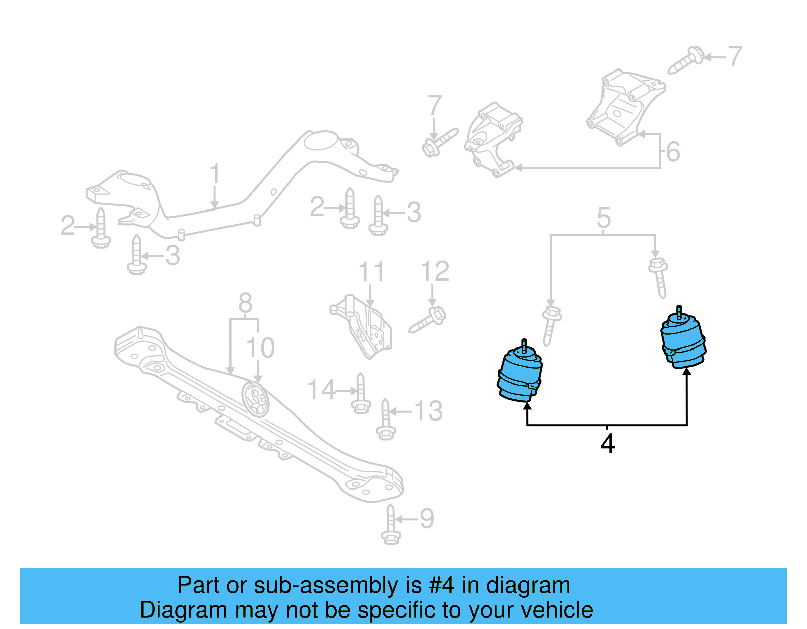 Motor Mount 7P6-199-131-D - View 5