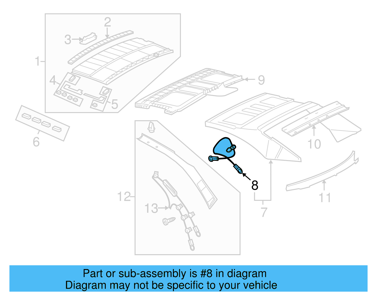 Roof Trim Repair Kit 1Q0-898-160-B - View 12