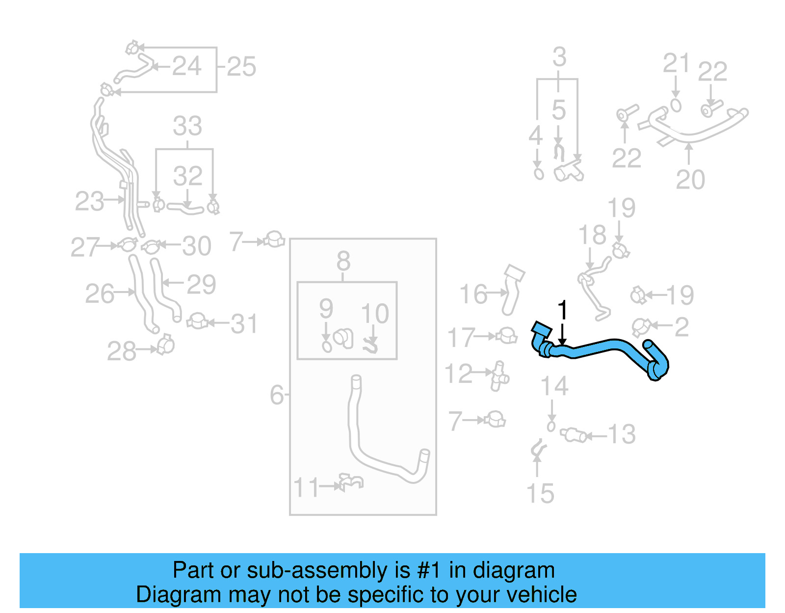 Upper Hose 5N0-121-101-G - View 4