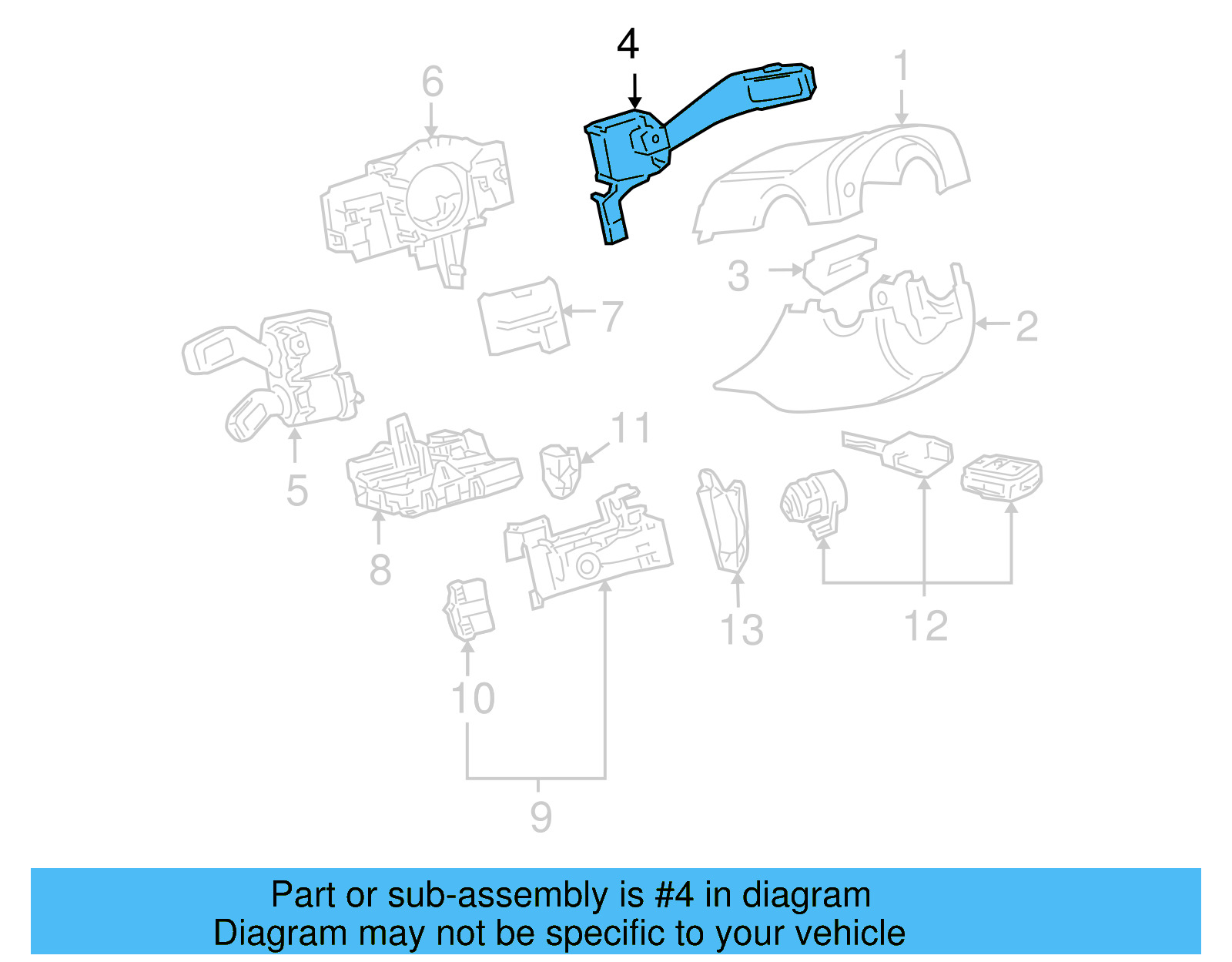 Wiper Switch 1K0-953-519-J-9B9 - View 17