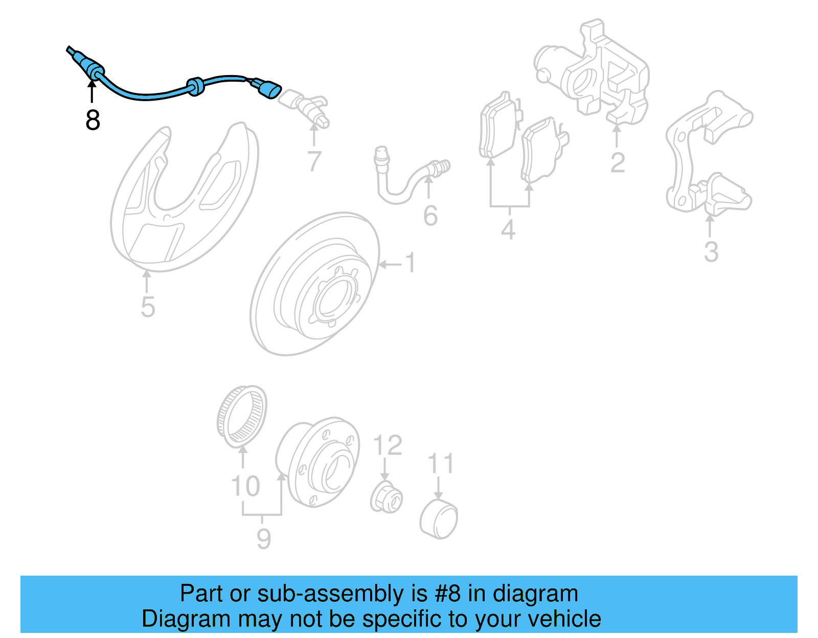 ABS Sensor Wire 8L0-927-904-D - View 6