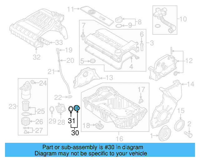 Engine Oil Cooler Cover 038-117-061-B - View 37
