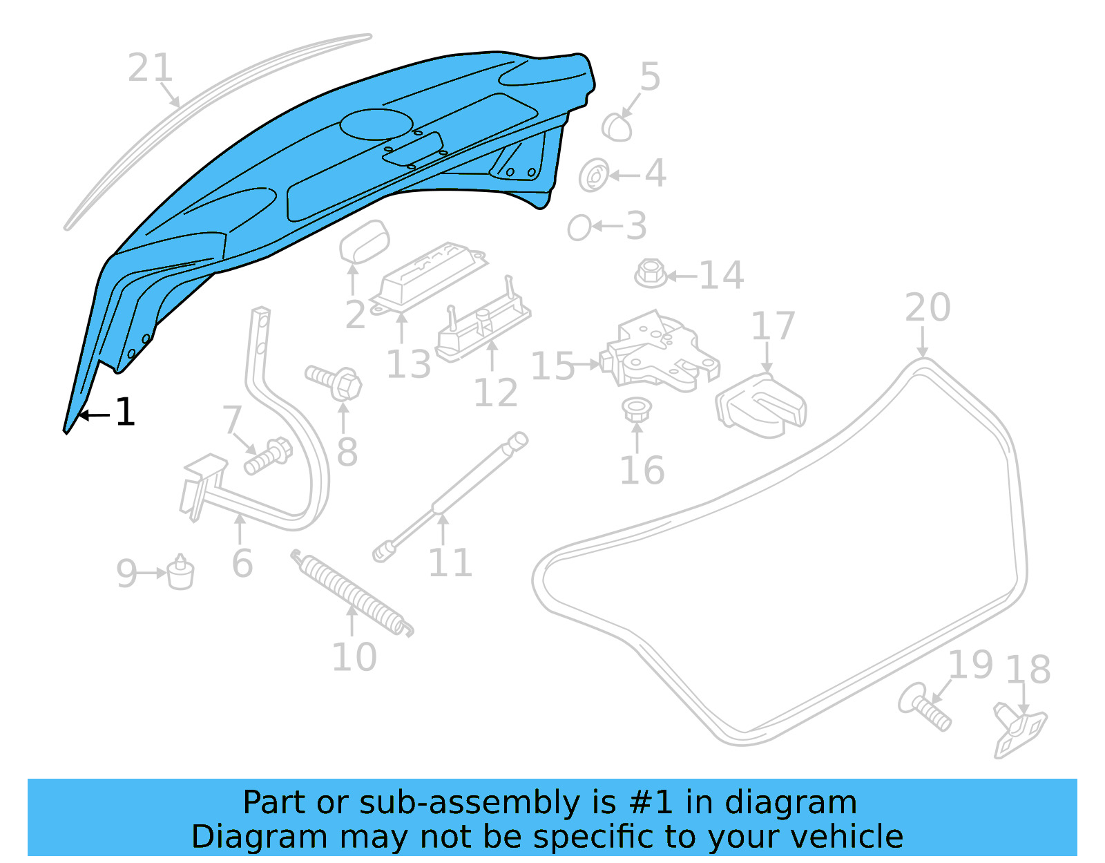 Trunk Lid 561-827-025-P - View 3