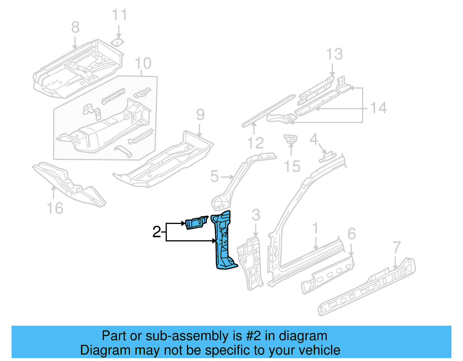 Pillar Reinforced 1J9-809-203 - View 15