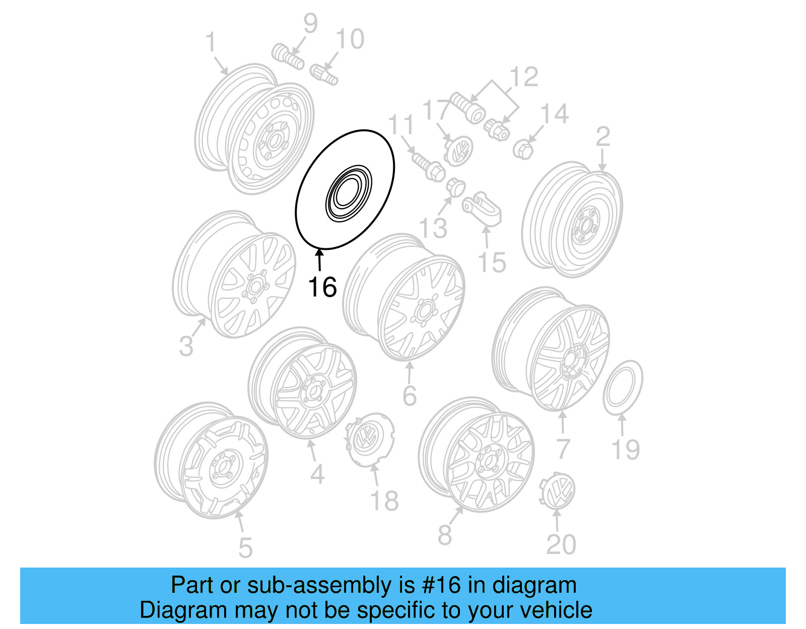 Wheel Cover 3B0-601-147-MFX - View 3