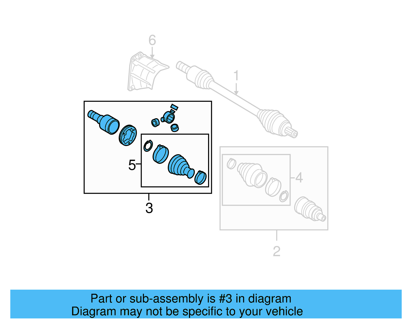 Inner Joint Assembly 3C0-498-103-HX - View 2