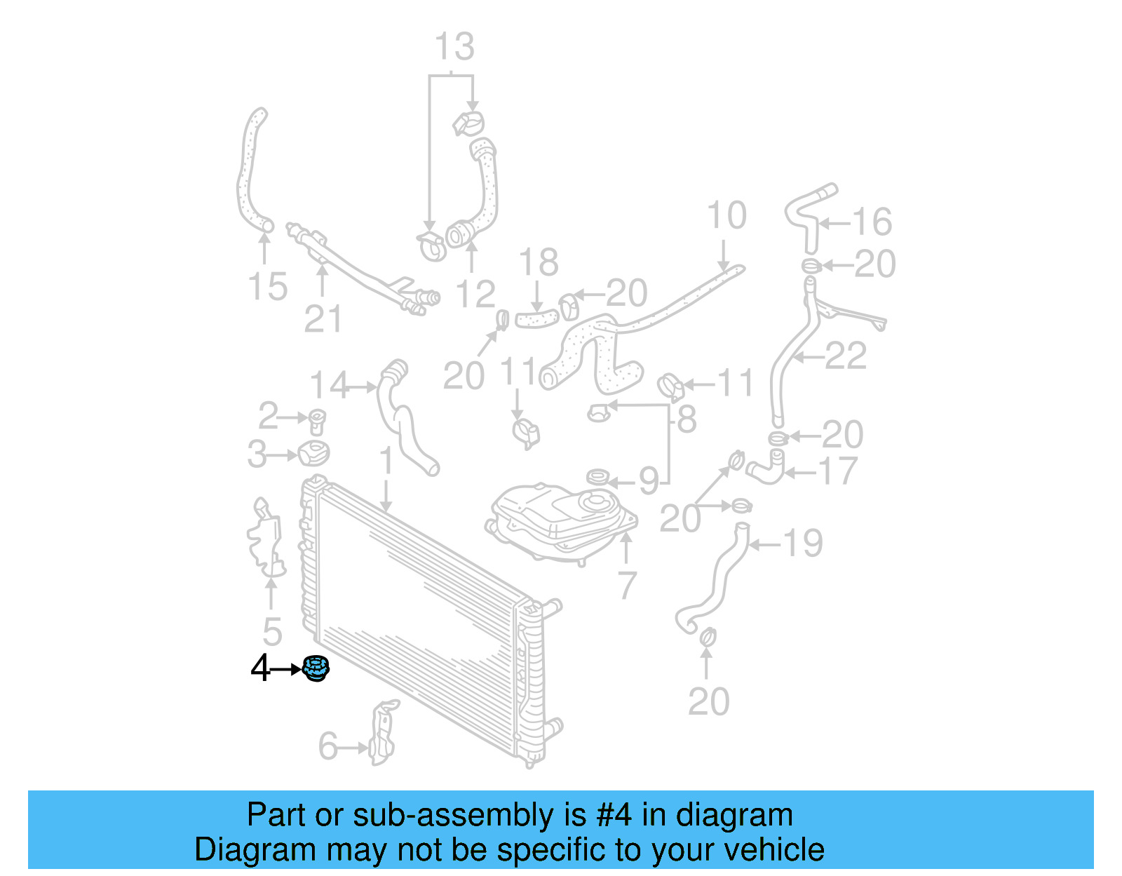 Radiator Insulator 8D0-121-275 - View 20