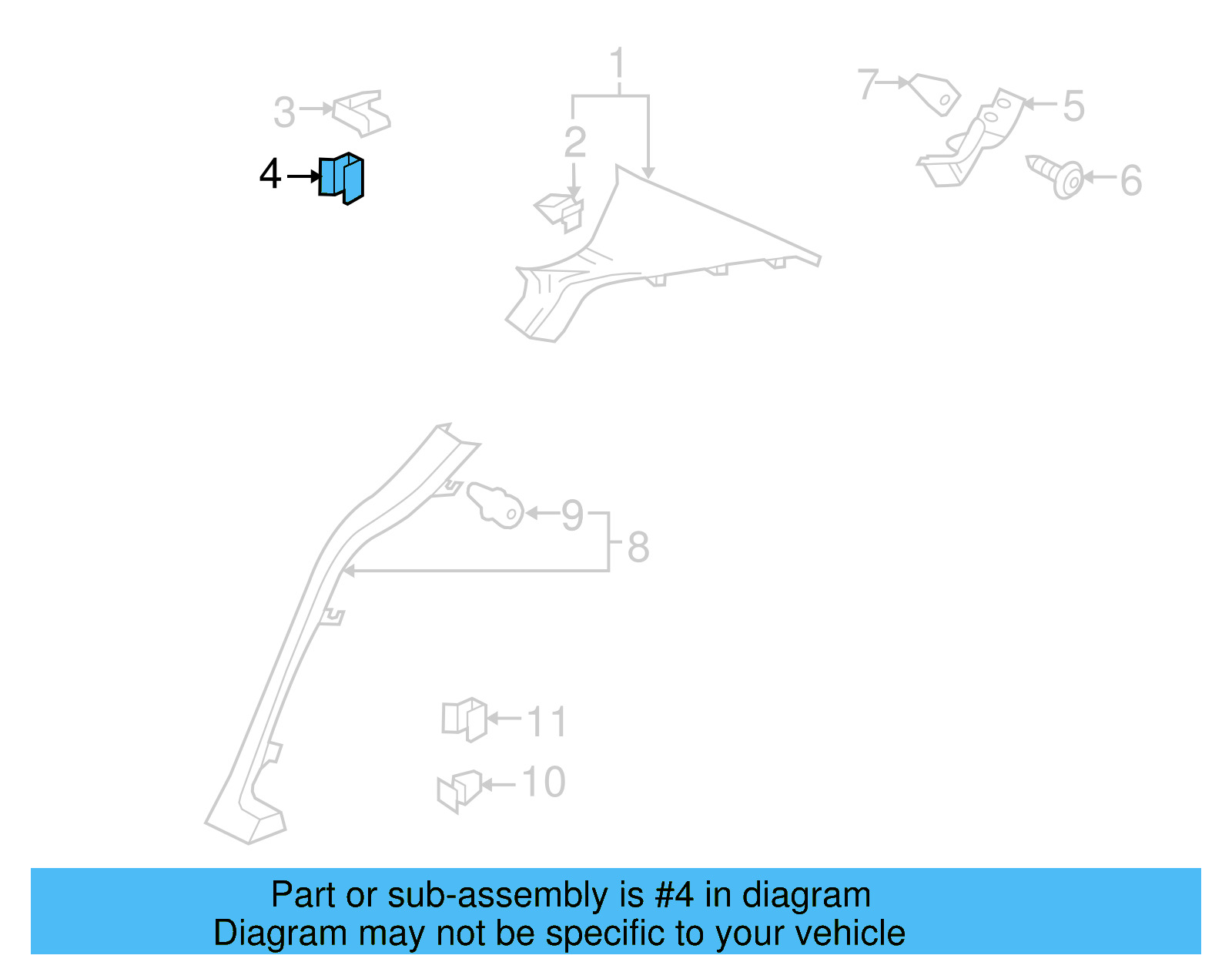 Lower Quarter Trim Upper Retainer 3B0-867-200 - View 39