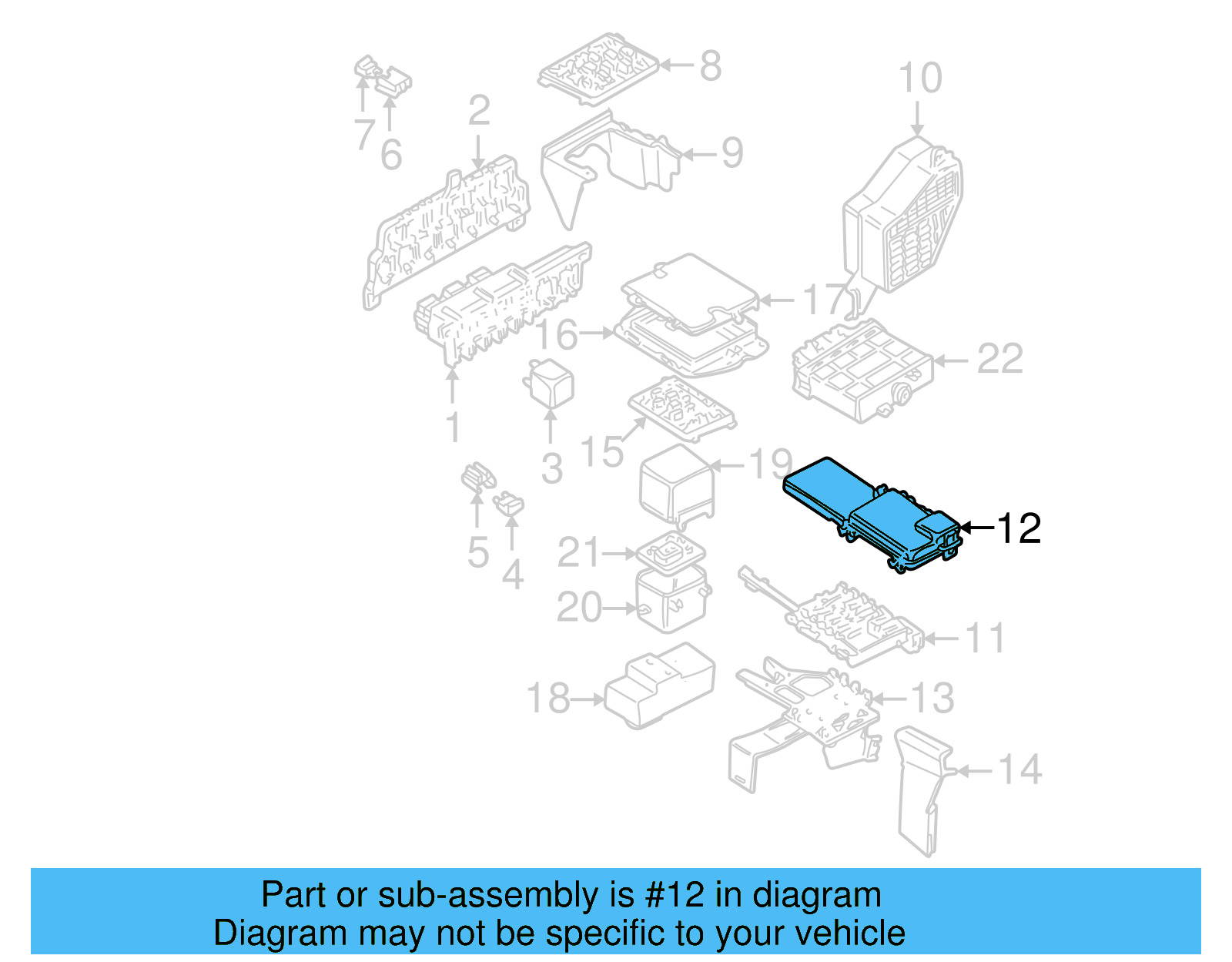 Fuse & Relay Box Cover 1J0-937-555-C - View 6