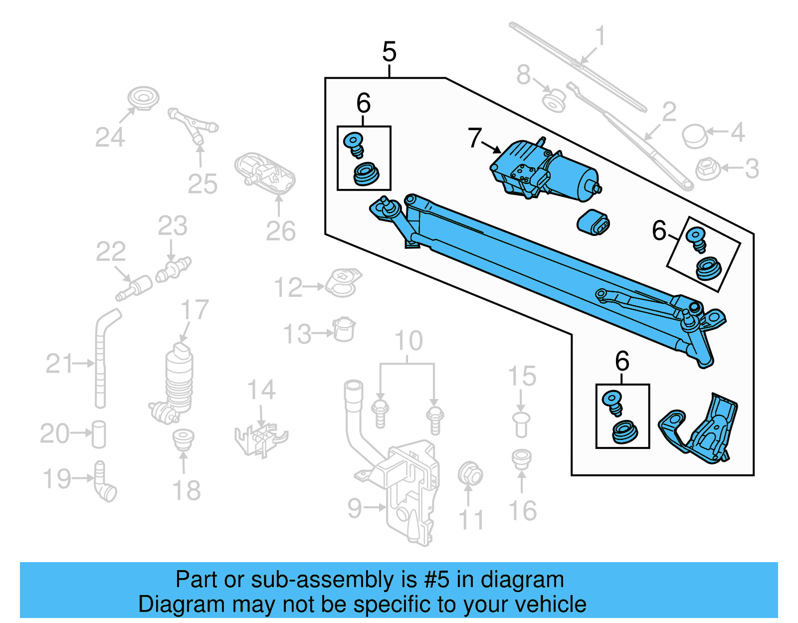 Wiper Linkage 5N1-955-023-F - View 5