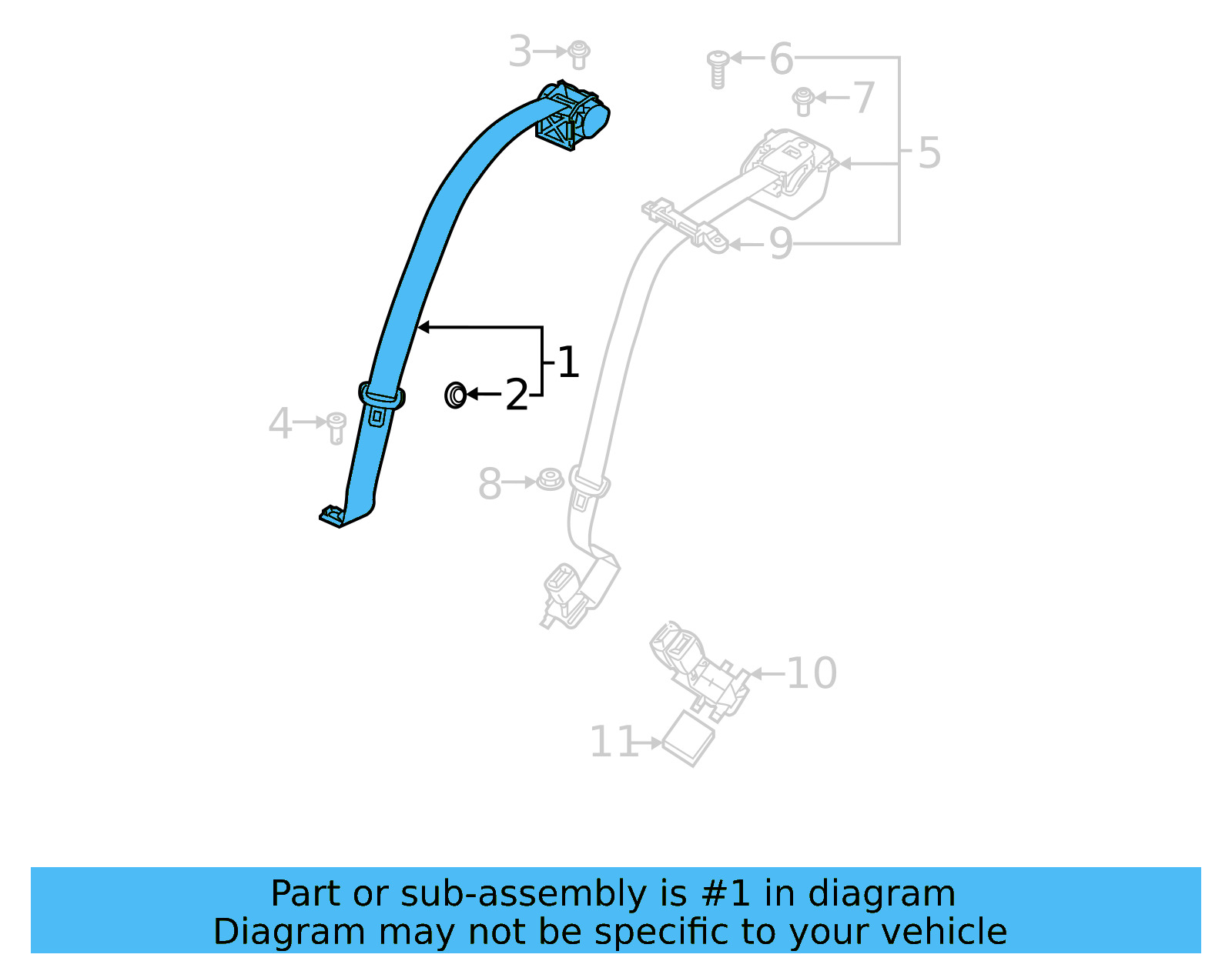 Seat Belt Lap And Shoulder Belt 17A-857-806-A-RAA - View 3