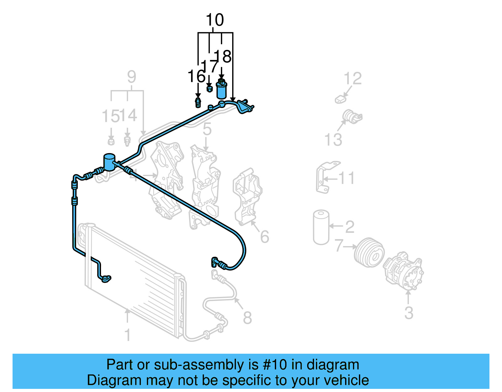 A/C Refrigerant Liquid Hose 1J1-820-741-Q - View 10