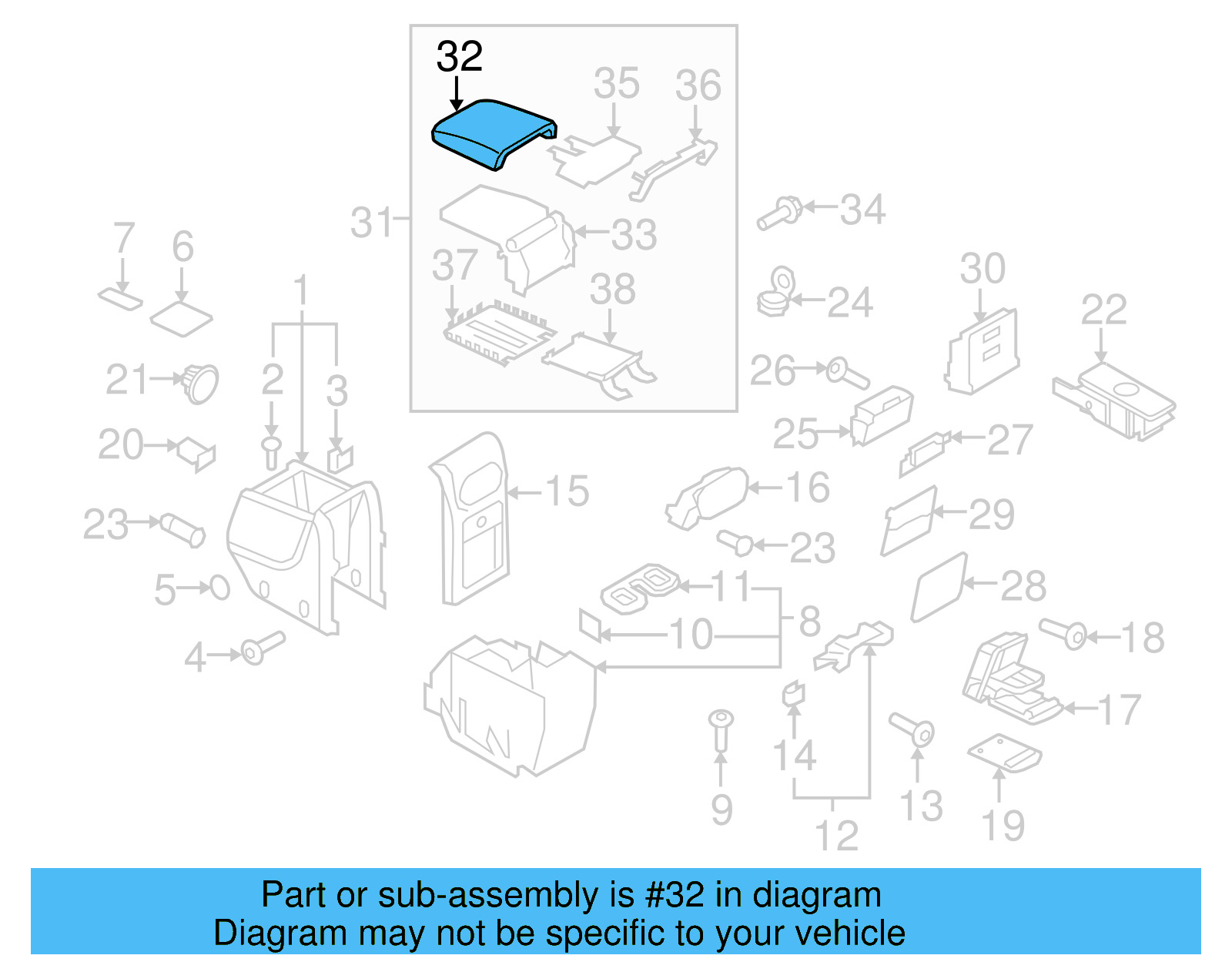 Armrest Cover 5M0-864-208-B-79X - View 8