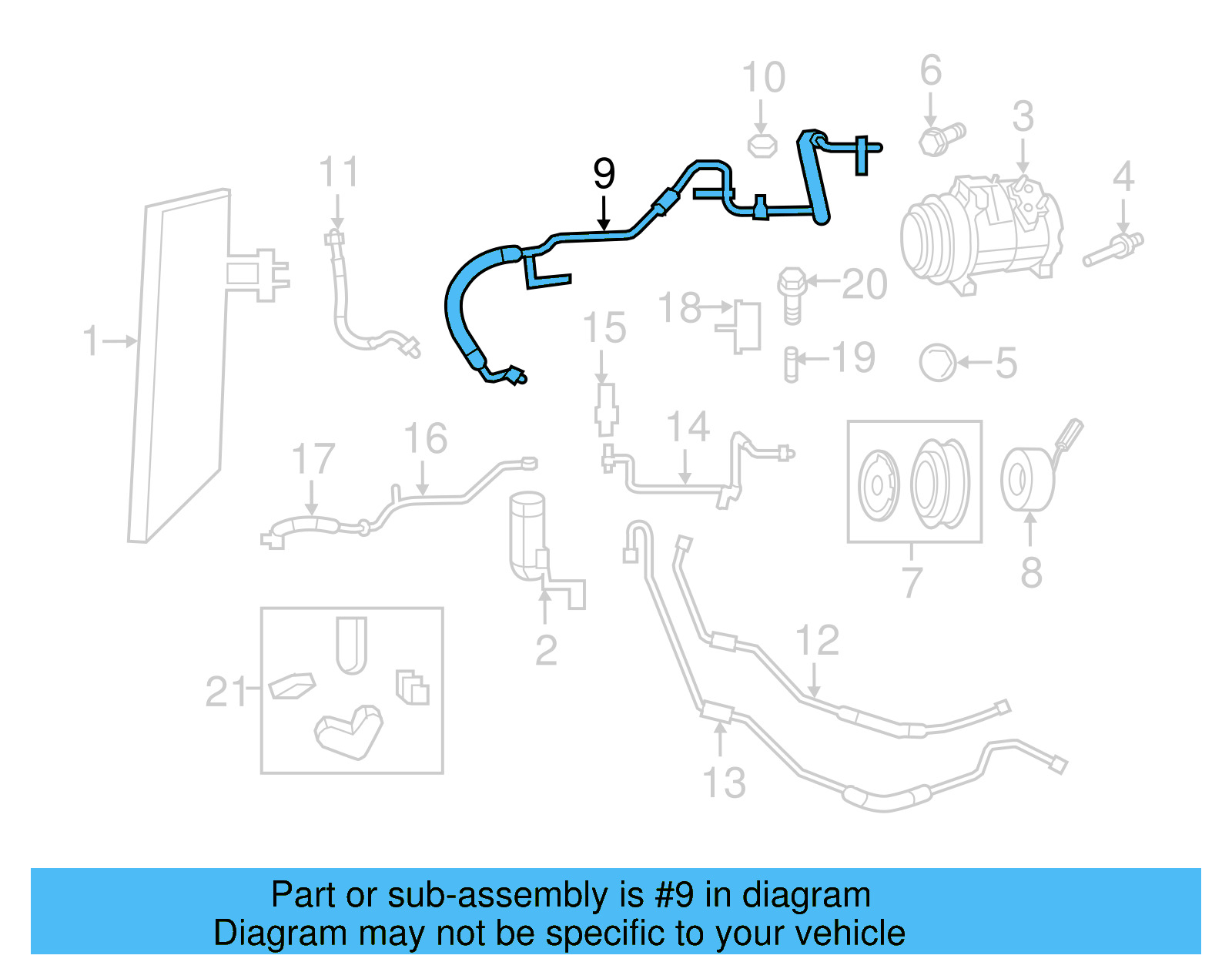 Suction Hose 7B0-820-743-C - View 3