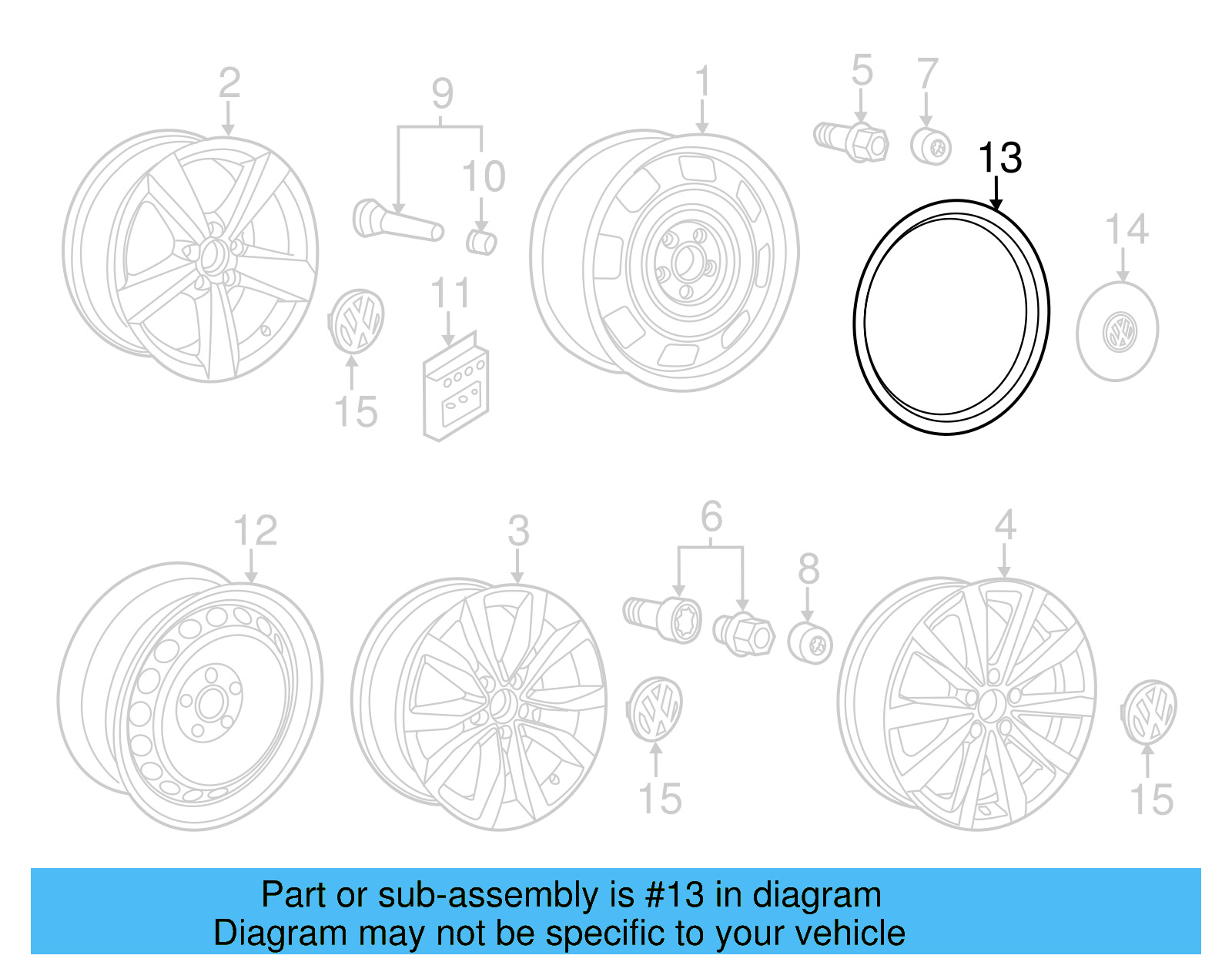 Heritage Wheel Ring 5C0-601-157-A - View 9