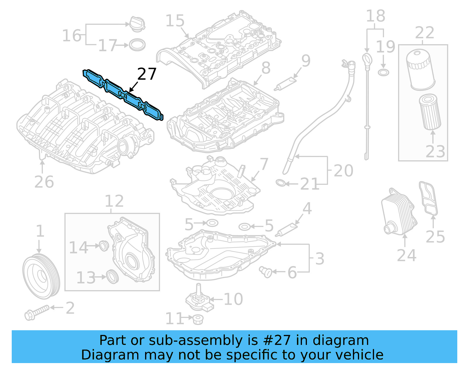 Gasket 06K-129-717-H - View 14