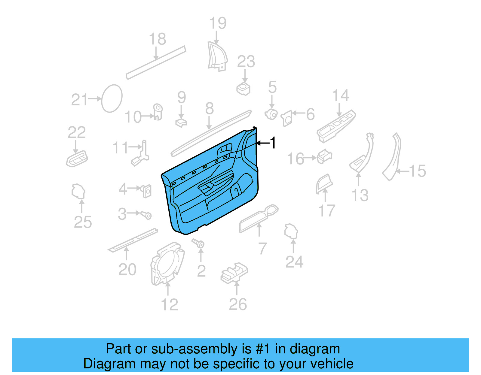 Door Trim Panel 1K4-867-012-HB-TRS - View 4