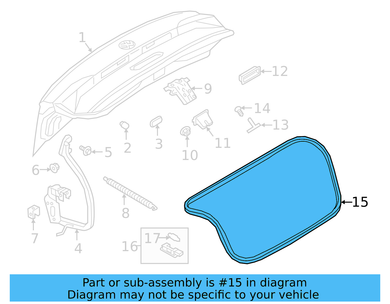 Deck Lid Seal 17A-827-705-J-9B9 - View 4