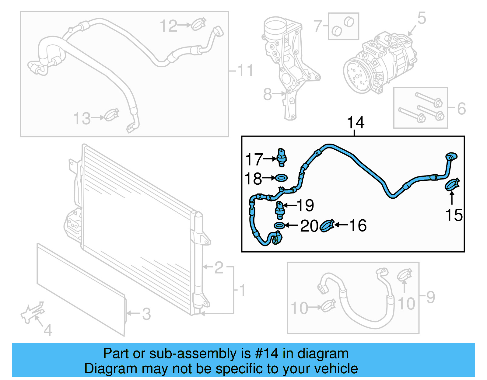 A/C Refrigerant Liquid Hose 5C0-820-741-BP - View 17