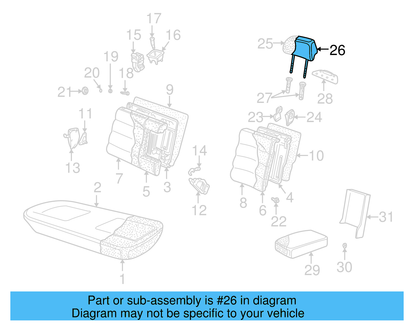 Headrest Cover 3B0-885-921-AG-LGL - View 7