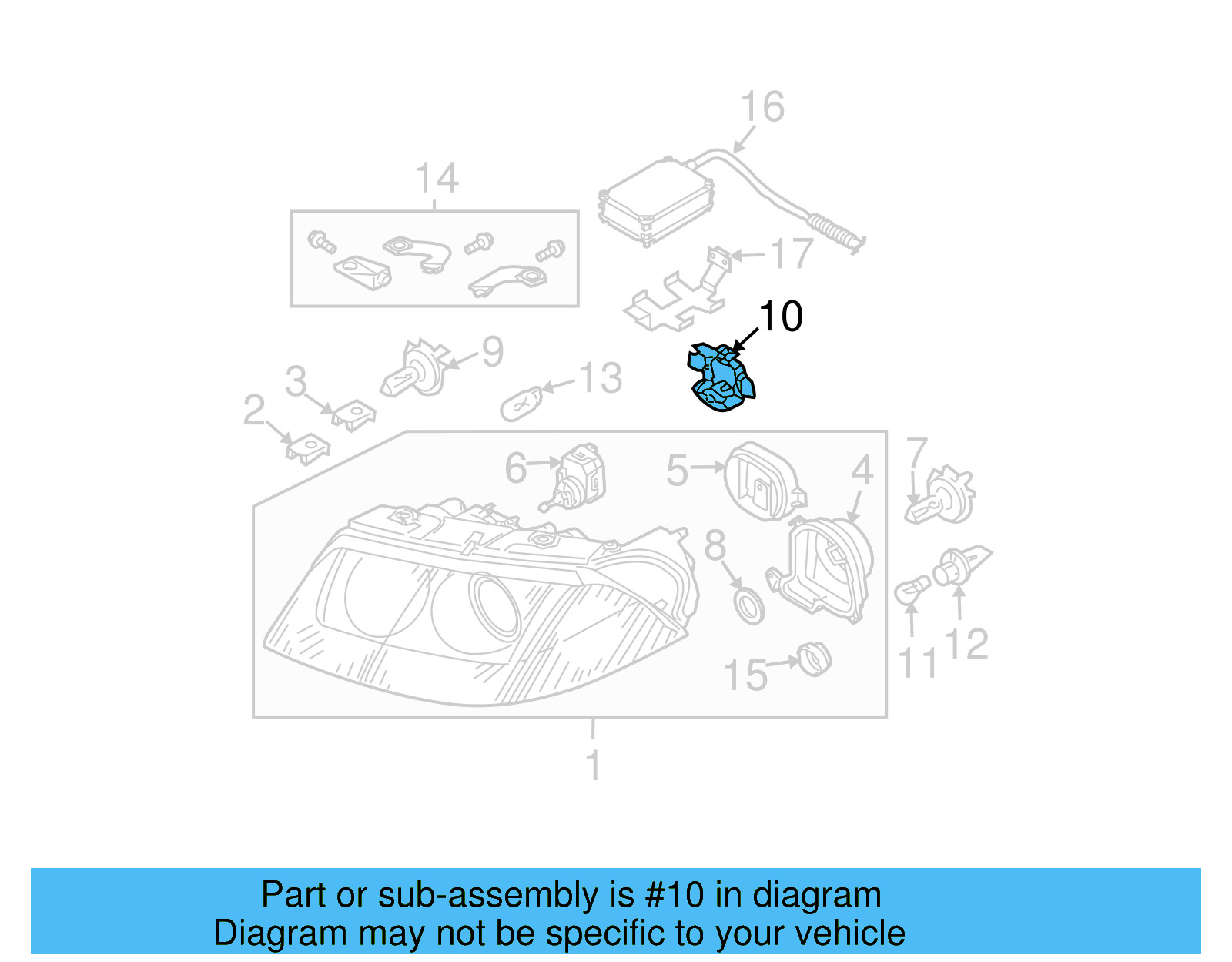 Headlamp Bulb Retainer Clip 3B0-941-160-C - View 7