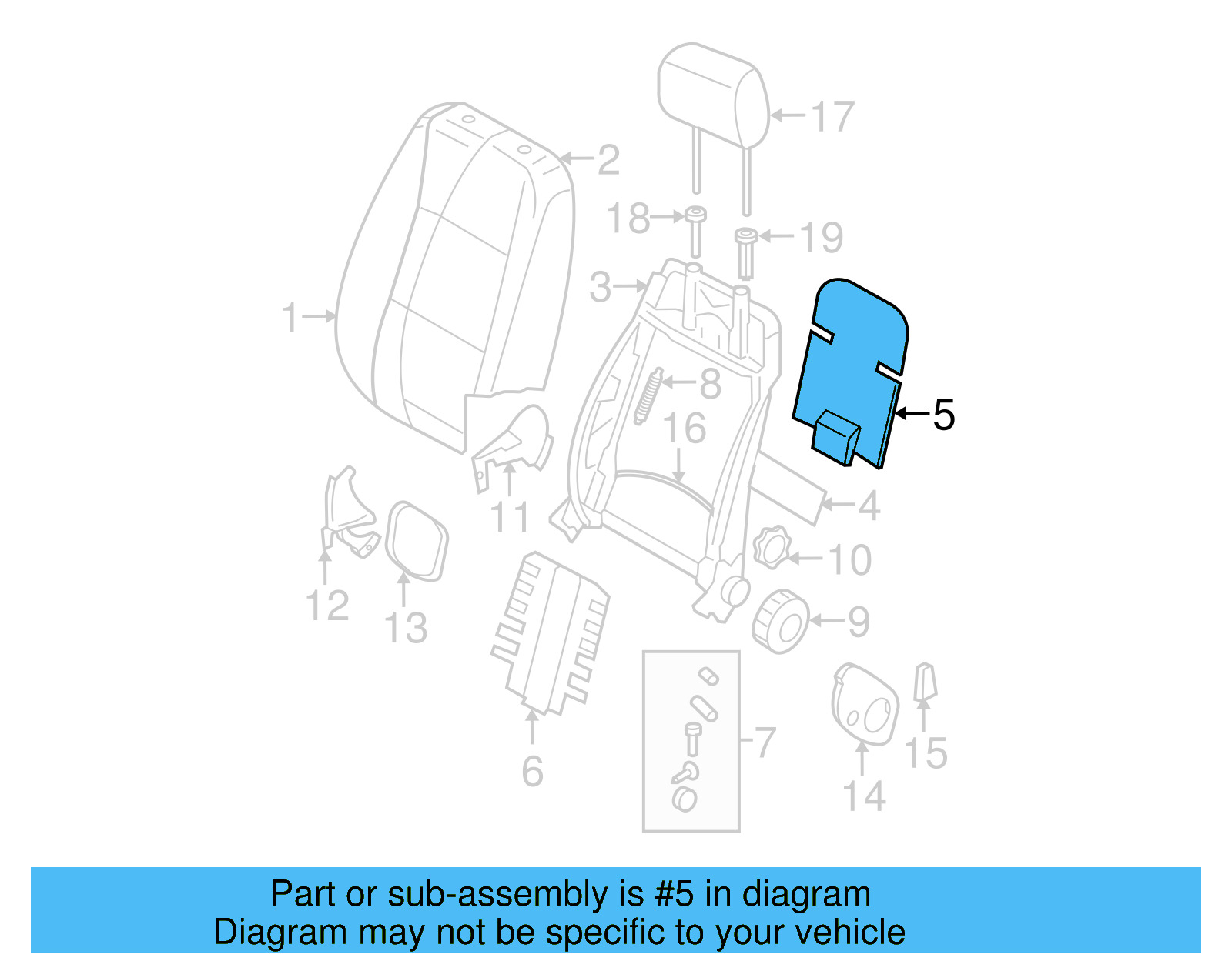 Seat Back Panel 3C0881989A - View 7