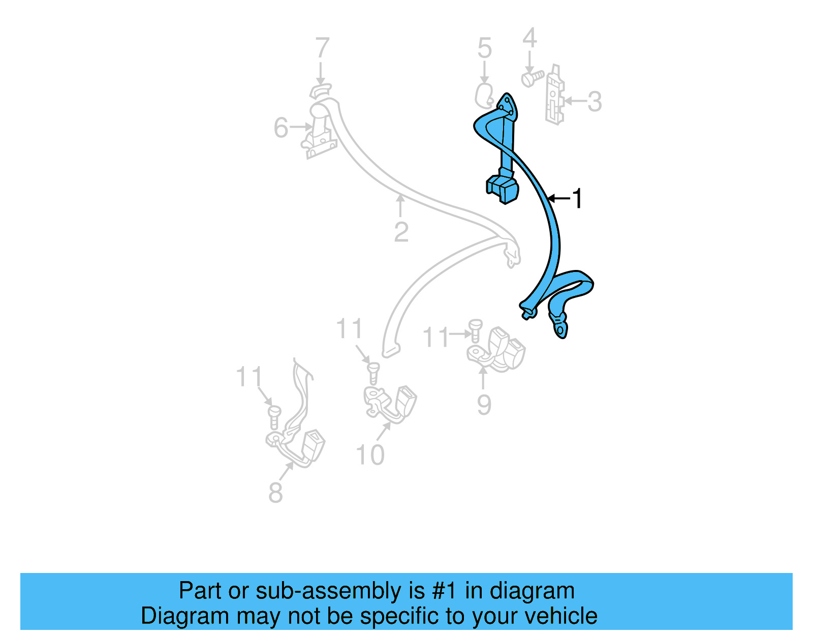 Lap & Shoulder Belt 1J6-857-805-G-HCP - View 4