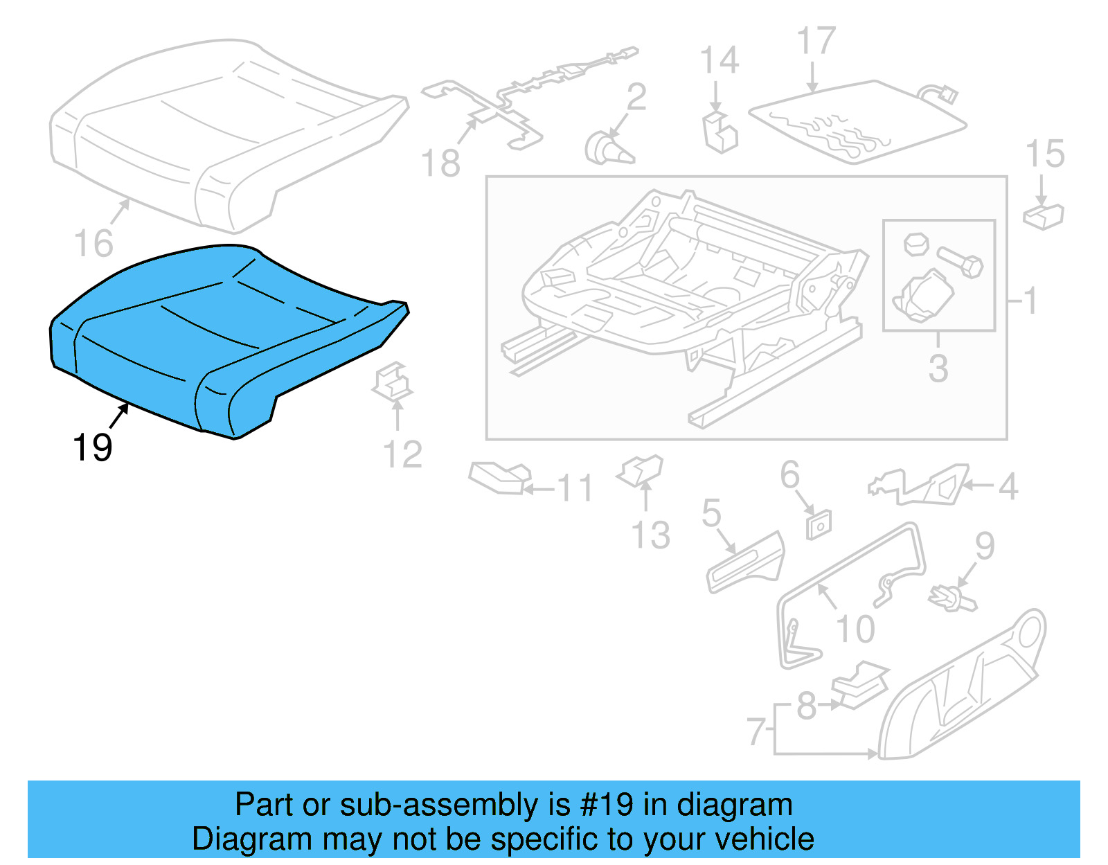 Seat Cushion Pad 5G0-881-375-AK - View 6