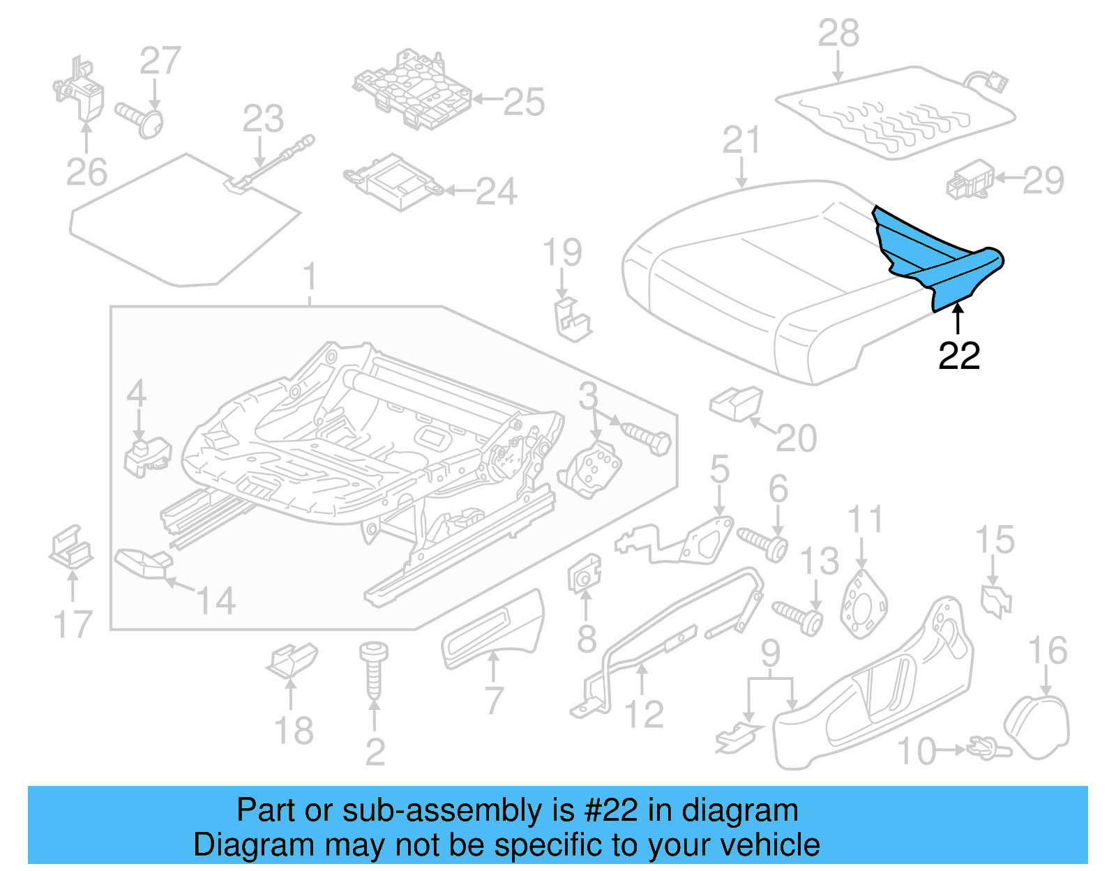 Seat Cushion Pad 561-881-375-C - View 22