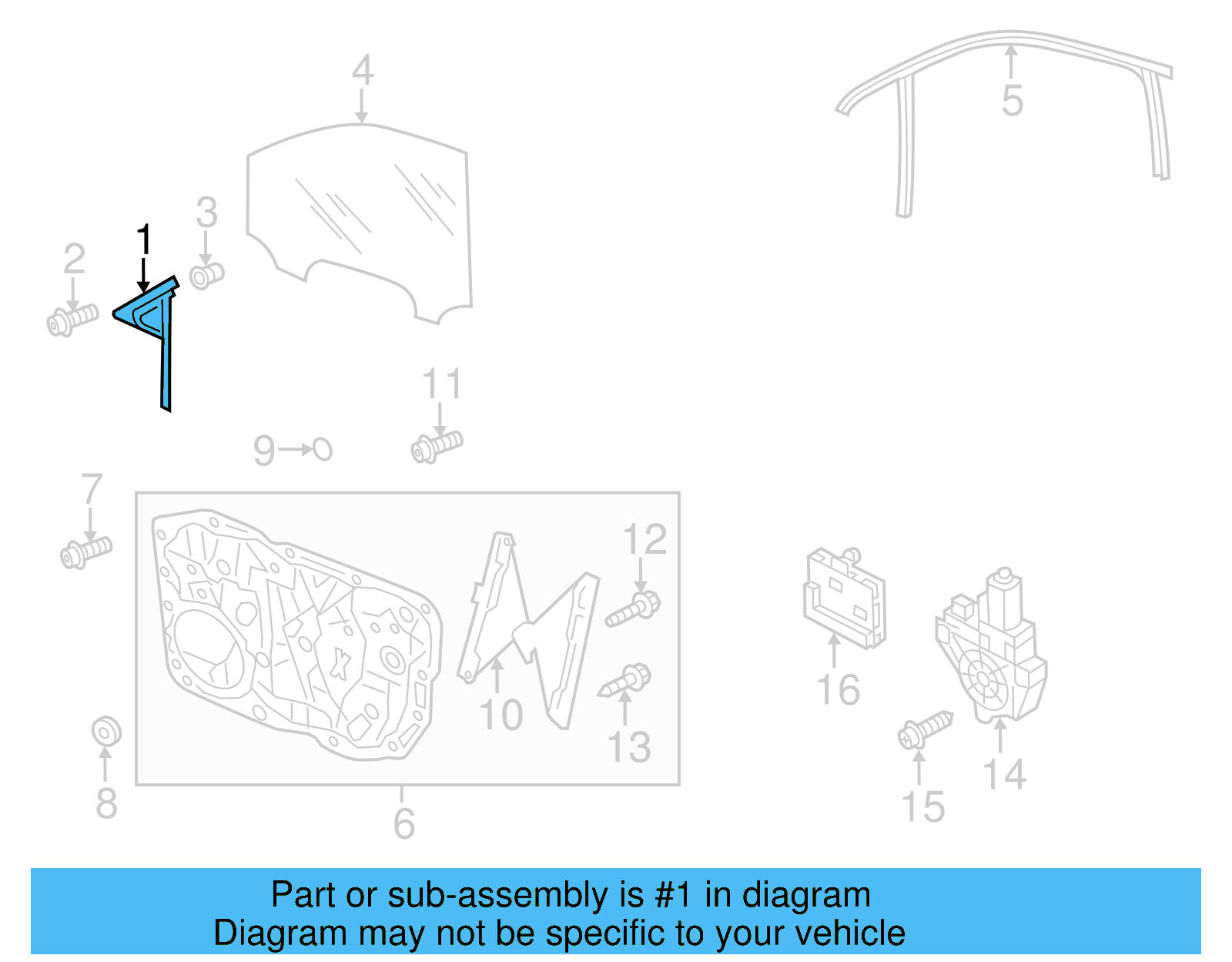 Vent Glass 7P0-845-114-D - View 4