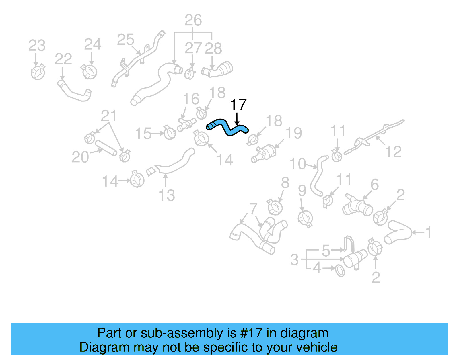 Coolant Hose 3C0-121-447-AQ - View 8