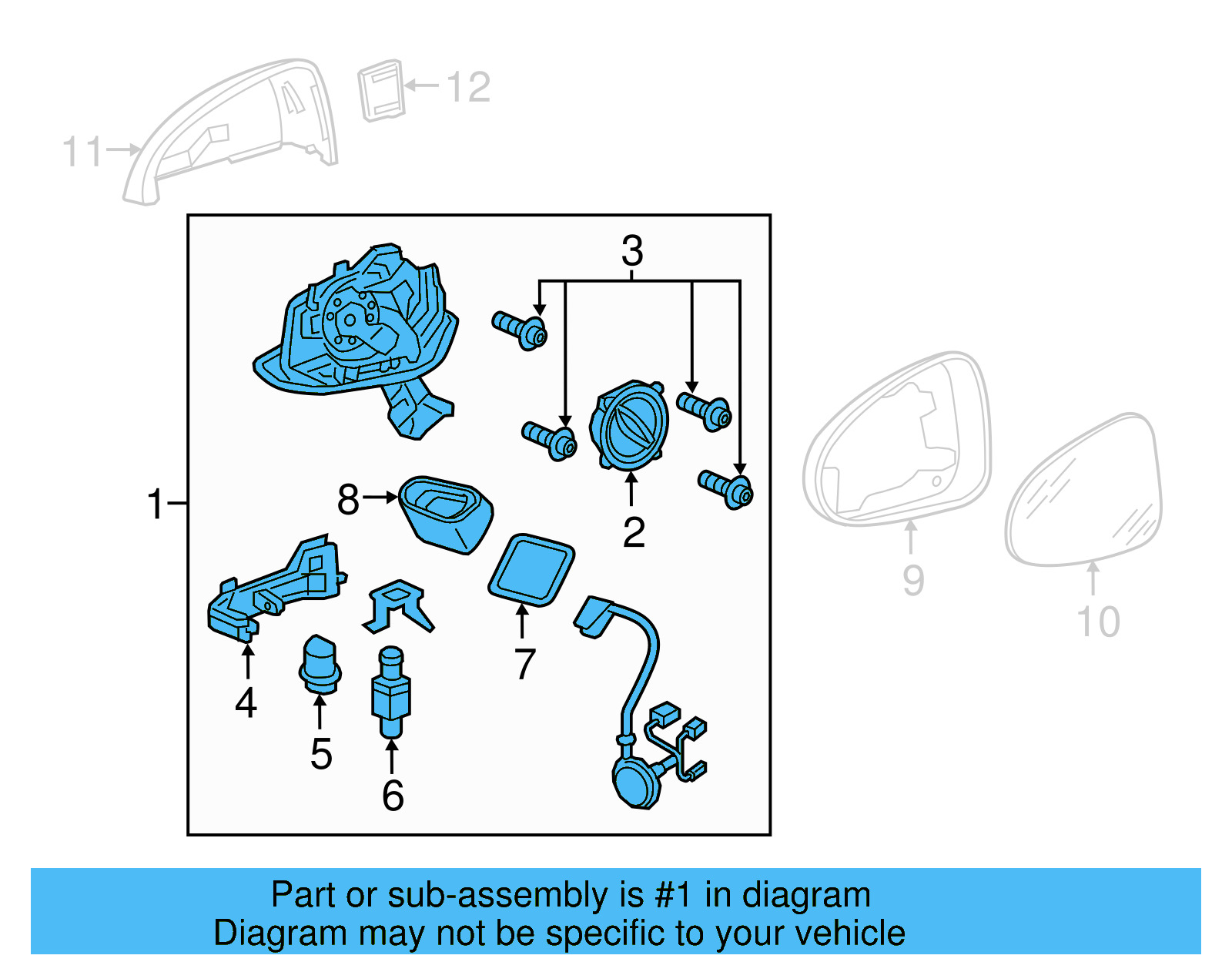 Mirror Assembly 7P6-857-507-CC-9B9 - View 2