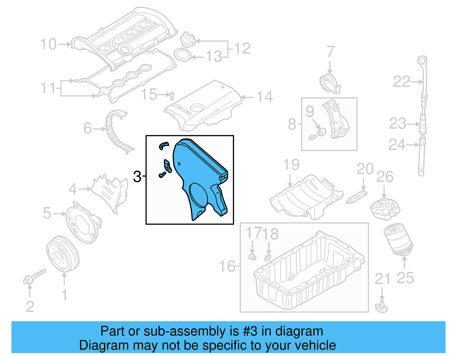 Upper Timing Cover 06B-109-108-F - View 9