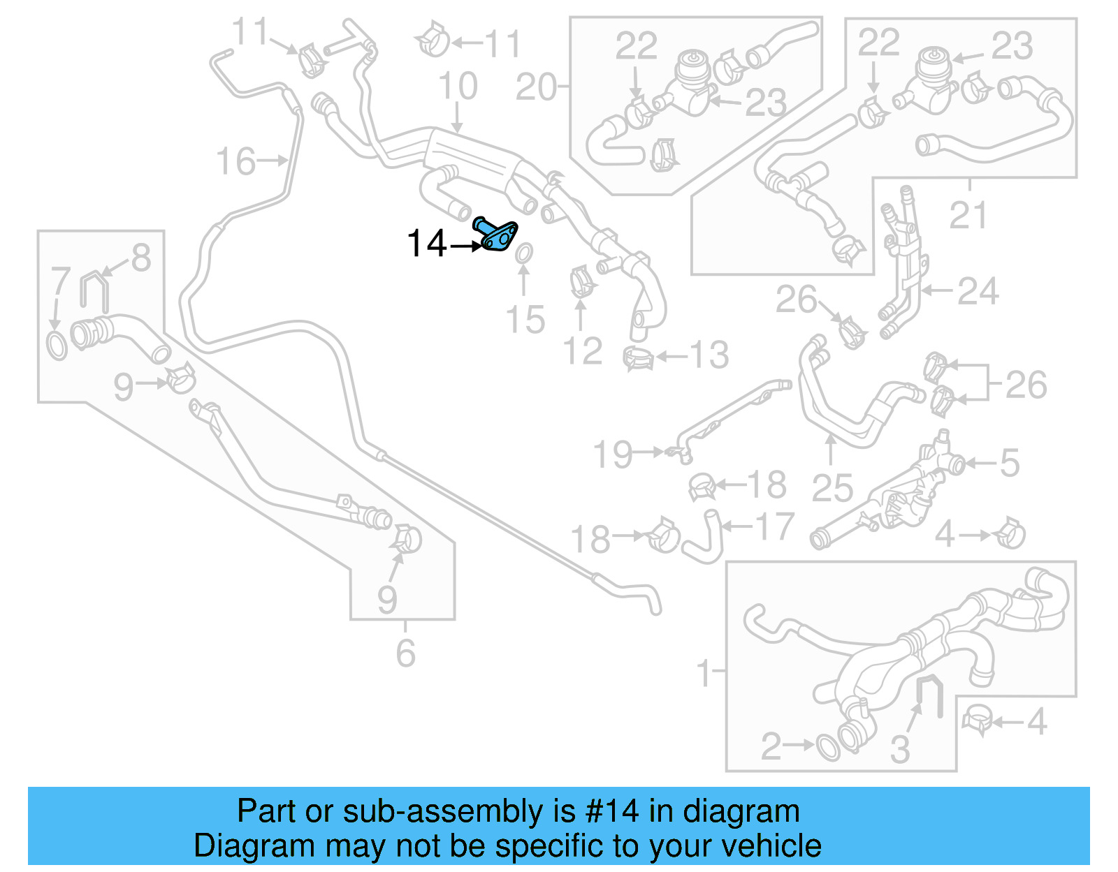 Engine Coolant Inlet Flange 03H-121-145-A - View 5