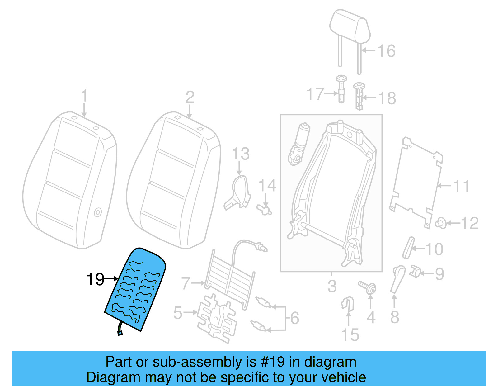 Seat Back Heater 561-963-558-D - View 7