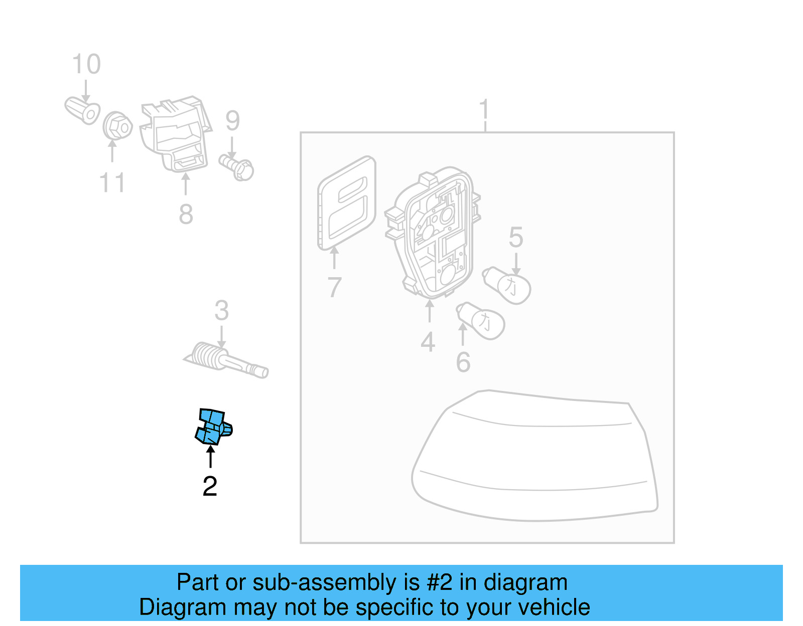 Tail Lamp Assembly Mount 5K0-945-246-A - View 10