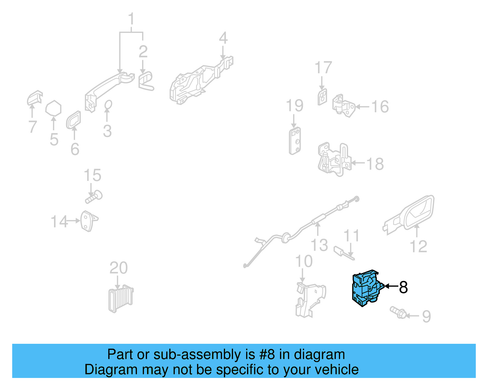 Lock Actuator 3B4-839-015-AP - View 17