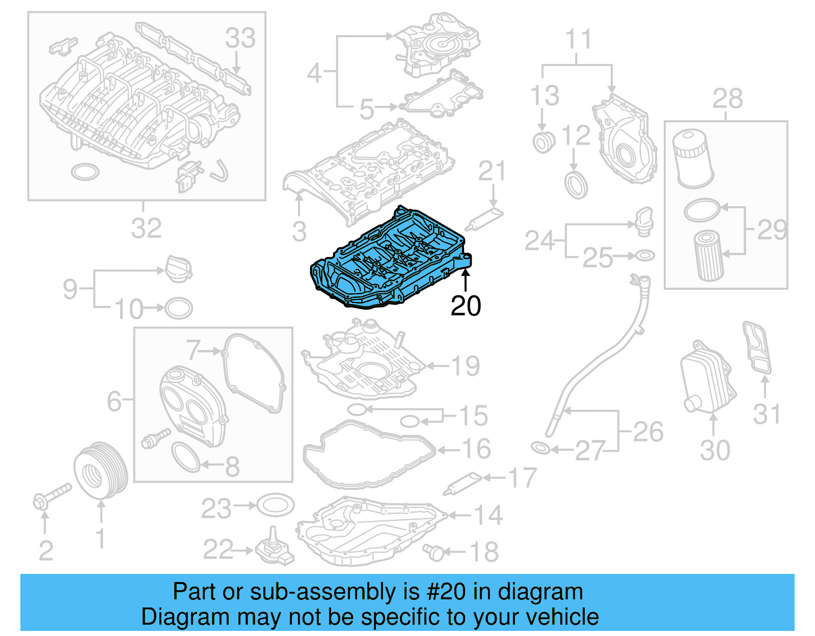 Oil Pan 06K-103-603-BL - View 10