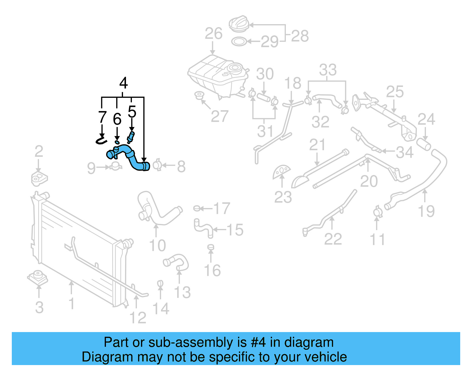 Upper Hose 3D0-122-051-AC - View 4