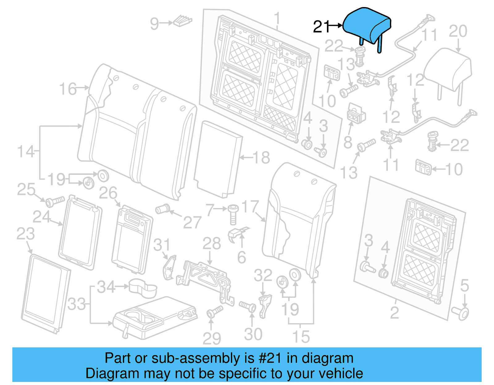 Headrest, Center 561-885-902-B-79X - View 13