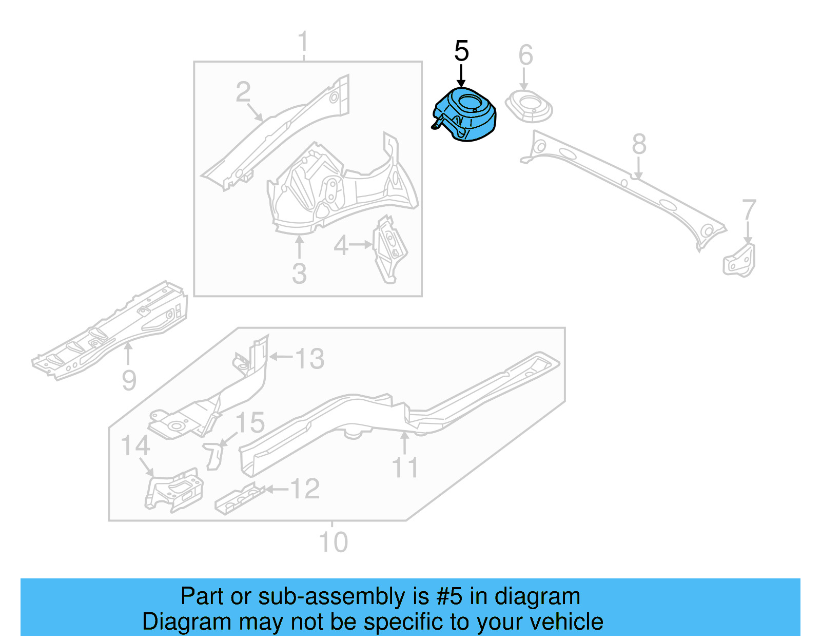 Strut Mount 561-809-121 - View 10